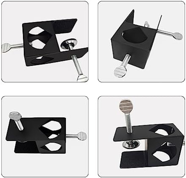 Itechpanda 2 Pcs Deck Torch Clamp Metal Black Torch Mount Holder For Outdoor Pole Clamp Universal Porch Rail Clamp Accessory For Railings Torches