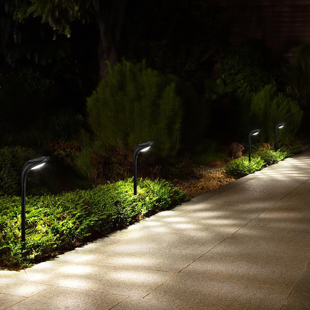 Solar Outdoor Pathway Lights 4 Pack Waterproof Ip65 Stylish Snake Head Shape Design Warm/Cool Light Dual Modes Switchable Efficient Landscape Lighting For Garden Walkway Patio