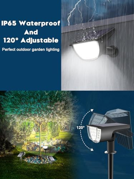 Solar Spot Lights Outdoor Solar Lights Outdoor Waterproof Ip65 Solar Powered Outdoor Lights Solar Landscape Spotlights Outdoor Solar Lights (White 4 Packs)