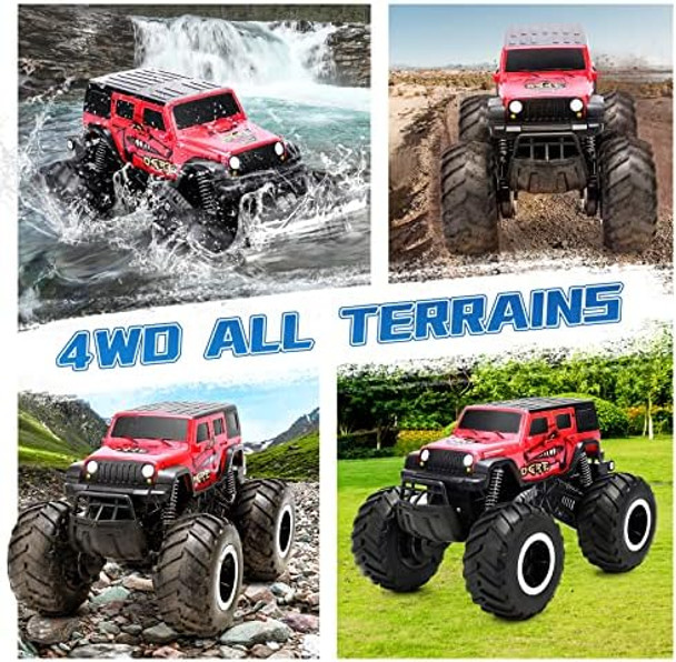 Rc Trucks 4X4 Offroad Waterproof - 2.4 Ghz Amphibious Remote Control Car Toys For Boys 4-7 Remote Control Monster Truck Beach Lake Pool Toys Remote Control Boat Birthday s For Kids