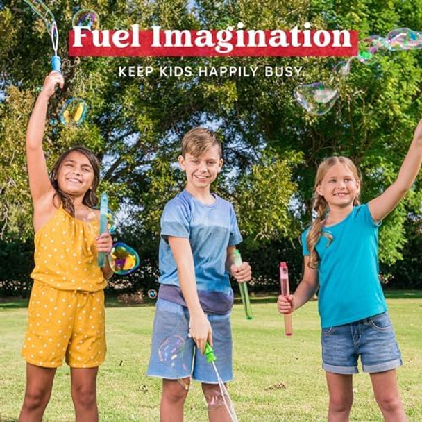 Joyin 14.6’’ Big Bubble Wands For Kids 6 Pcs Bubble Wand With Refill Solution For Summer Toy Party Favor Outdoors Toy Activity Easter Basket Stuffers Birthday