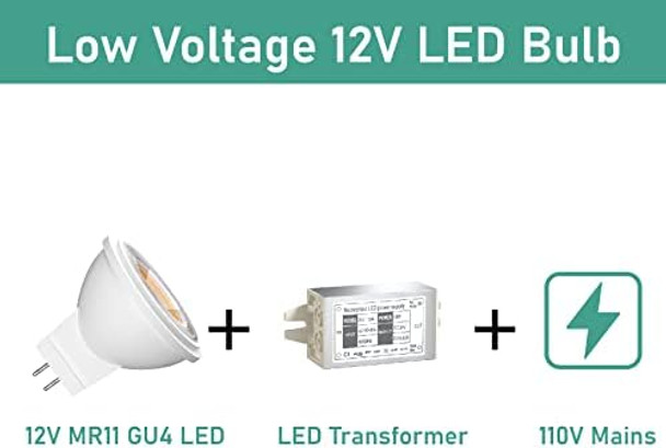 3W Mr11 Gu4.0 Led Light Bulbs 12V G4/Gu4/Gz4 Bi-Pin Base Led Spotlight 35W Mr11 Gu4 Halogen Replacement For Track Landscape Cabinet Recessed Lighting Warm White 3000K 2-Pack