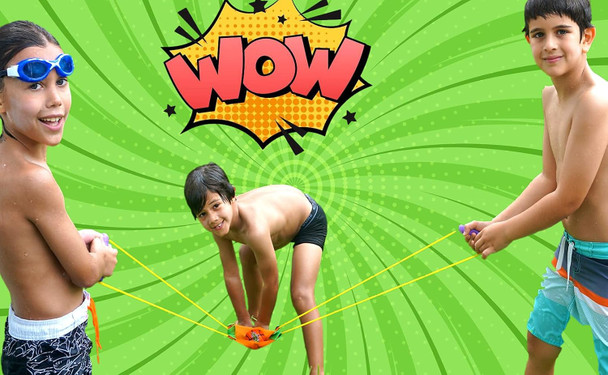 Kaos Water Balloon Launcher Slingshot W/ 30 Bulk Water Balloons & 1 Nozzle (1 Set) Long Range Water Bombs Catapult Toy For Kids And Adults. Outdoor Summer Games & Beach Toys. 181-1A