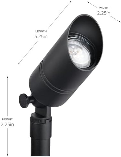 Kichler 5" Black Brass Mr16 12V Drop-In Accent Fixture Landscape Lighting (2.25" X 5.25") 15475Bkb Kichler 5" Black Brass Mr16 12V Drop-In Accent Fixture Landscape Lighting (2.25" X 5.25") 15475Bkb