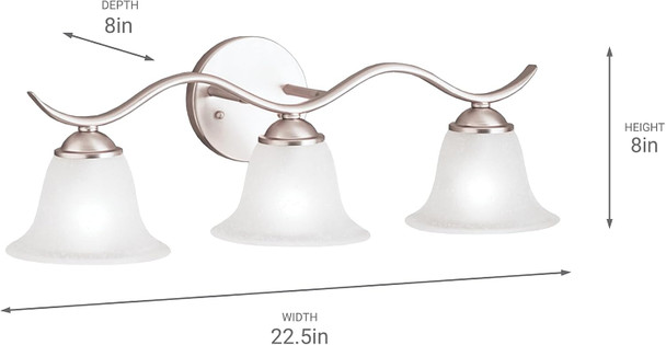 Kichler Dover 30.5" 4 Light Vanity Light With Etched Seeded Glass In Brushed Nickel Kichler Dover 30.5" 4 Light Vanity Light With Etched Seeded Glass In Brushed Nickel