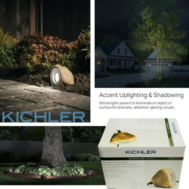 Kichler 28318 Landscape - 5 Watt Faux Rock Hardwired Low Voltage Mr16 Led Spot Light - 200 Lumens - Gu5.3 Base -12 Volt - Bulb Included (4 Pack)