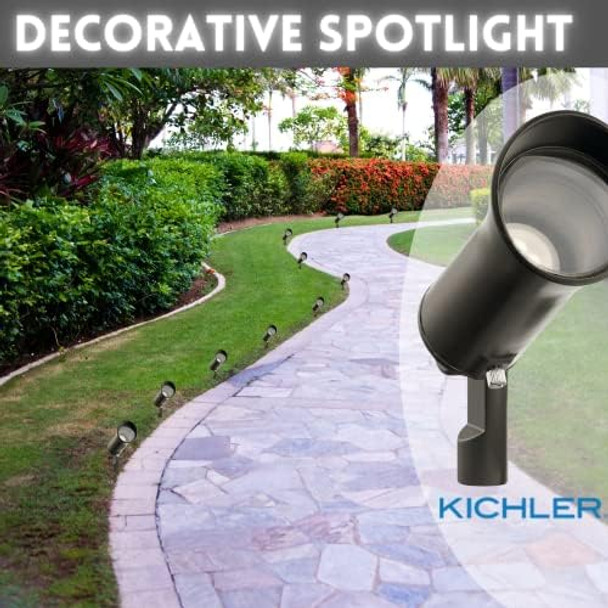 Kichler Landscape 28311 - Showscape 3 Watt Olde Bronze Mr11 Led Low Voltage Hardwired Spot Light - 12 Volts - 250 Lumens - 3000K (4 Pack)
