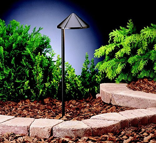 Kichler 15315Azt Six Groove Path & Spread 1-Light 12V Textured Architectural Bronze