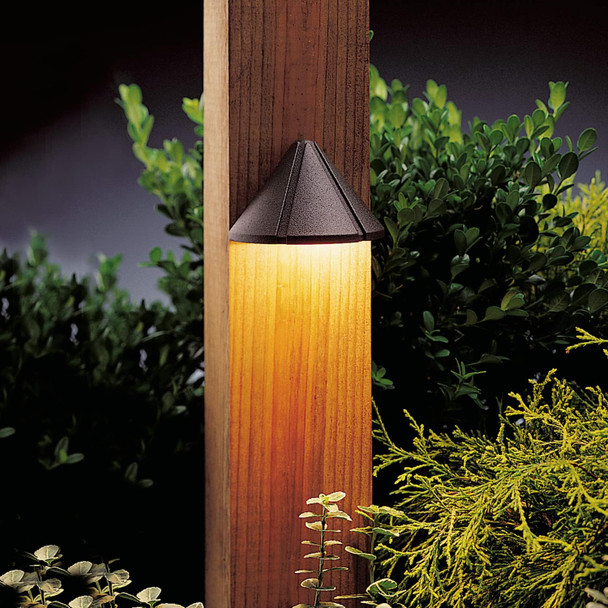 Kichler 15065Azt Six Groove Deck 1-Light 12V Textured Architectural Bronze