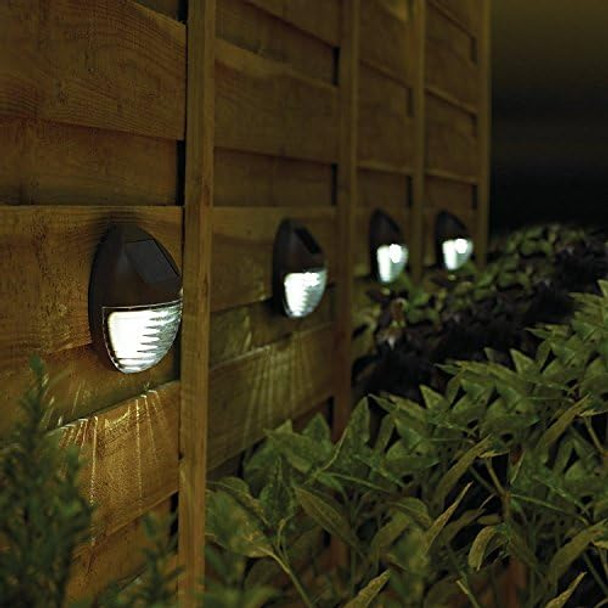 Kinna Solar Deck Lights Outdoor 4 Pack Solar Step Lights Wall Lamp Led Waterproof Patio Decor Solar Lights For Outside Railing Stairs Fence Post Yard And Driveway Warm White