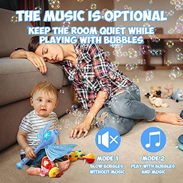 Bubble Machine For Kids Automatic Electric Frozen Toys For Girls Princess Bubble Wand Maker Blower Musical&Light Up Bubble Toys For Toddlers Outdoor 3 4 5 6 7 8 Year Old s