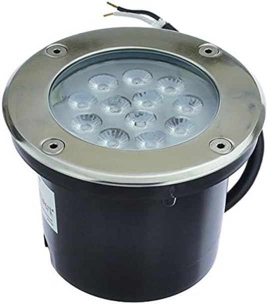 Low Voltage In-Ground Led Well Light With Brushed Stainless Steel Trim 12V Ac/Dc 14W 3733Ww