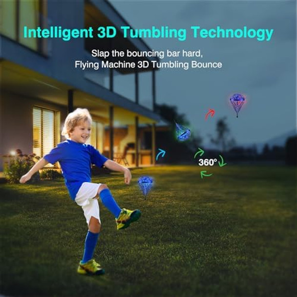 Lematrix Flying Shuttlecock Toy - Interactive Outdoor Hover & Bounce Toy With 3D Flip Outside Toys For Kids Ages 6-12+ Body Contact Fun Birthday For Boys Girls(Blue)