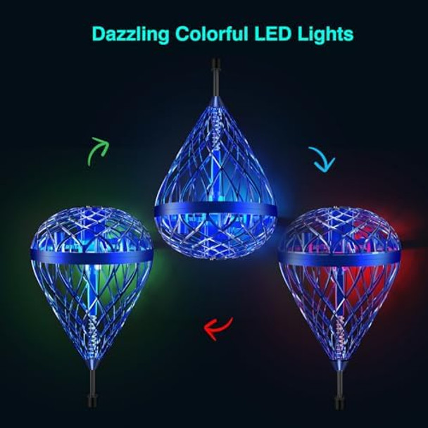 Lematrix Flying Shuttlecock Toy - Interactive Outdoor Hover & Bounce Toy With 3D Flip Outside Toys For Kids Ages 6-12+ Body Contact Fun Birthday For Boys Girls(Blue)