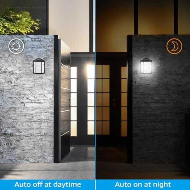 Leonlite 3Cct Dusk To Dawn Outdoor Wall Light Led Wall Sconce 15W(100W Eqv.) Exterior Light Fixture Wall Mount Frosted Wall Lantern For Porch Patio 1000Lm Aluminum Waterproof