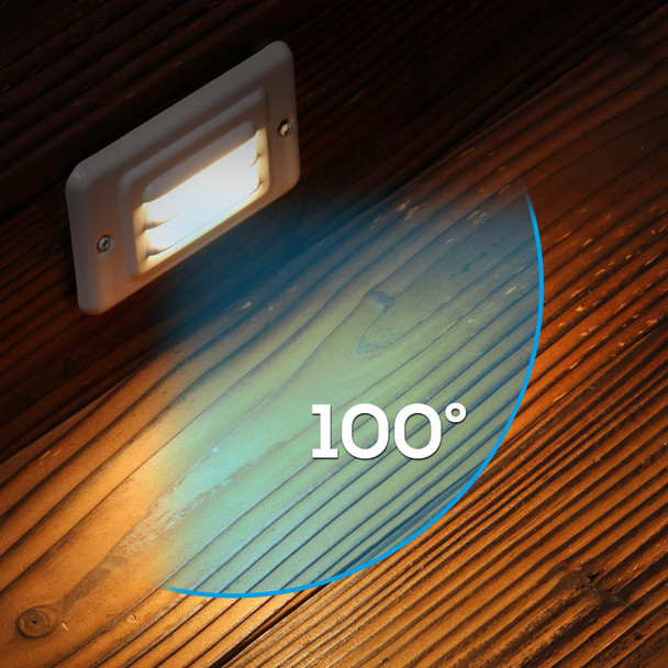 Leonlite Led Step Lights Indoor Wall Mount Stair Lighting With Louver Faceplate 120V 3000K Warm White Metal Faceplate With Bright White Non-Dimmable Etl Listed Pack Of 3