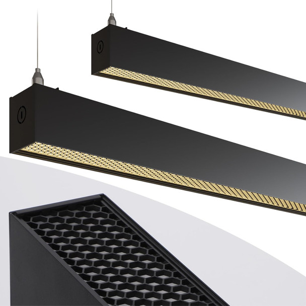 Leonlite 4Ft Linkable Honeycomb Lens Led Linear Light Ugr18 Dimmable Anti-Glare Led Commercial Linkable Linear Light Offices Hallway Stores 3Cct Black Pack Of 2 Leonlite 4Ft Linkable Honeycomb Lens Led Linear Light Ugr18 Dimmable Anti-Glare Led Commercial Linkable Linear Light Offices Hallway Stores 3Cct Black Pack Of 2