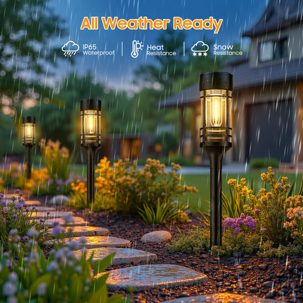 Letmy 12 Pack Solar Pathway Lights Outdoor Solar Lights Outdoor Waterproof Ip65 Bright Solar Garden Lights Outdoor Auto On/Off Outdoor Solar Lights For Yard Walkway Driveway Landscape Garden Decor