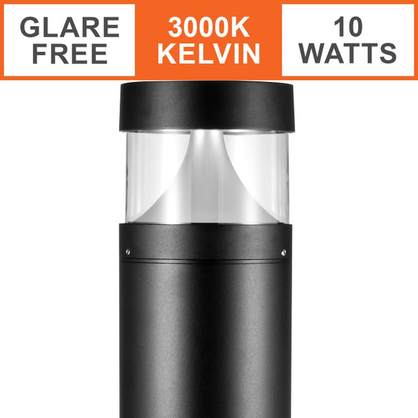 Lightinglabs Led Bollard Light 39" H 4.7" Od 10W 3000K 120-277V Landscape Lighting Outdoor Pathway Light Ideal For Garden Commercial Driveway Rated Ip65