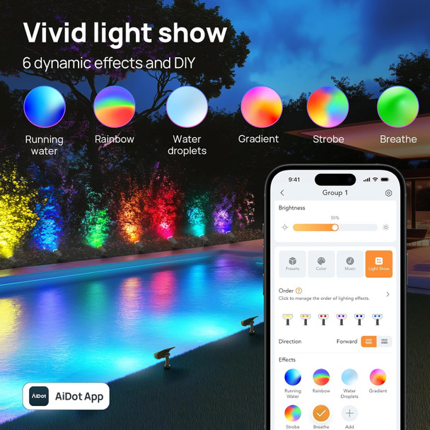 Linkind Smart Solar Lights Outdoor Sl5 With Motion Sensor App Control Color Changing Spot Lights Outdoor Halloween Decorations Ip65 Landscape Lighting For Yard Garden (4 Pack With Hub)