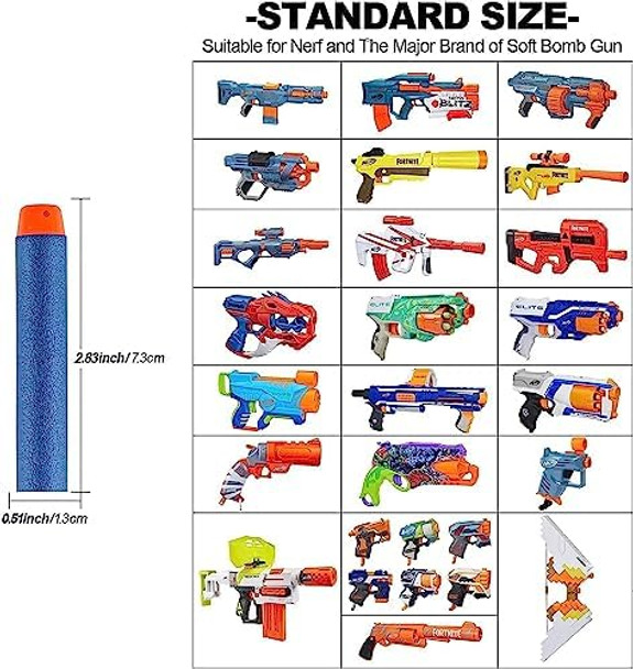 Little Valentine 200-Dart Bullets Refill Pack For Nerf N-Strike Elite 2.0 Series – Compatible With All Elite Blasters Blue