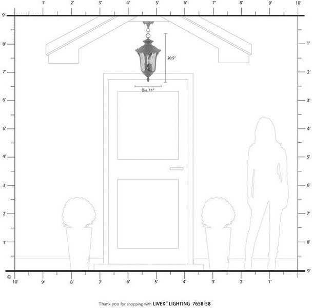 Livex Lighting 7658-58 Oxford 3 Light Outdoor Hanging Lantern Imperial Bronze