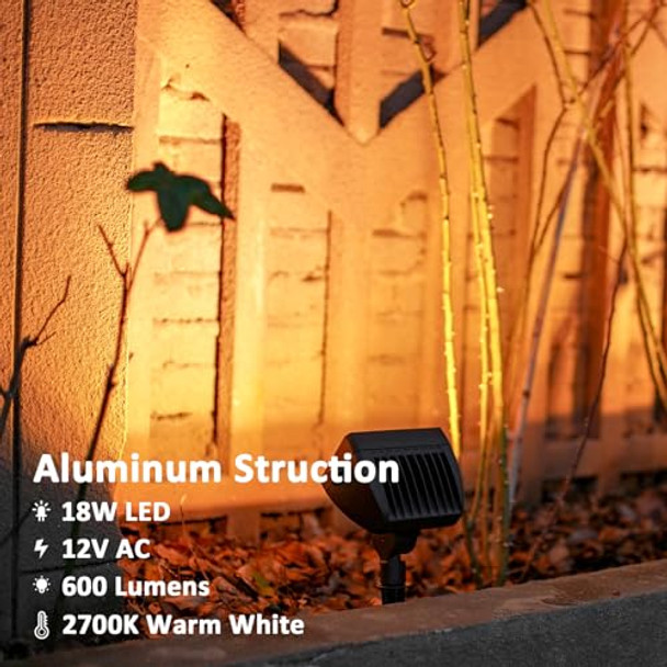 60W Landscape Lighting Outdoor Transformer With 4Pk Low Voltage 1.1W 32 Lumen Path Lights And 2Pk Landscape Lighting 18W 600 Lumens Wall Wash Light 60W Landscape Lighting Outdoor Transformer With 4Pk Low Voltage 1.1W 32 Lumen Path Lights And 2Pk Landscape Lighting 18W 600 Lumens Wall Wash Light
