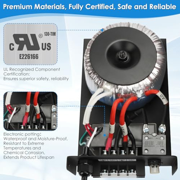 400W Low Voltage Landscape Transformer With Timer & Photocell For Landscape Lighting 120V To 12V/14Vac Stainless Steel Weatherproof Smart Transformers For Outdoor Yard Lights Path Lights 400W Low Voltage Landscape Transformer With Timer & Photocell For Landscape Lighting 120V To 12V/14Vac Stainless Steel Weatherproof Smart Transformers For Outdoor Yard Lights Path Lights