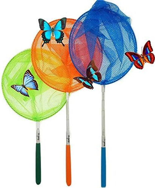 #1 M-Jump 3 Pack Colored Telescopic Butterfly Nets - Great For Catching Insects Bugs Fishing - Outdoor Toy For Kids Playing - Extendable From 6.8" To 34"... #1 M-Jump 3 Pack Colored Telescopic Butterfly Nets - Great For Catching Insects Bugs Fishing - Outdoor Toy For Kids Playing - Extendable From 6.8" To 34"...