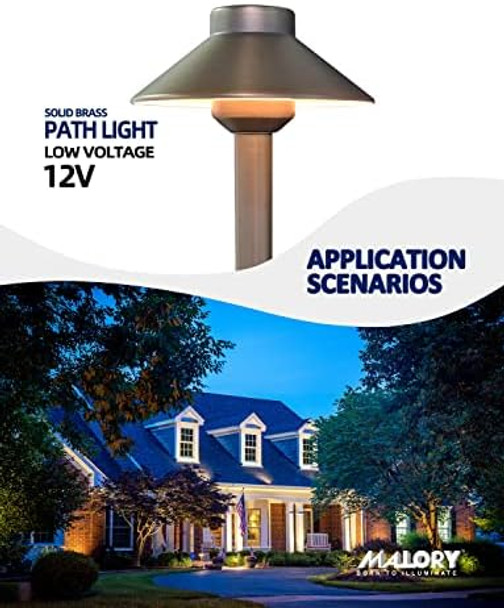 Malory 12V Brass Landscape Lighting (Spotlights Path Lights) With Blub