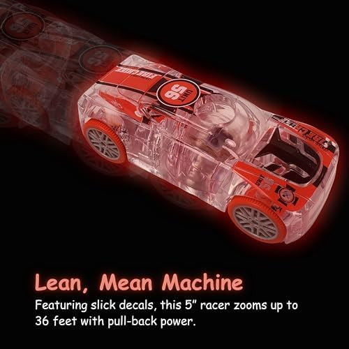 No. 19 Led Light Up Pull Back Race Car Toy Vehicle For Kids 3 And Up