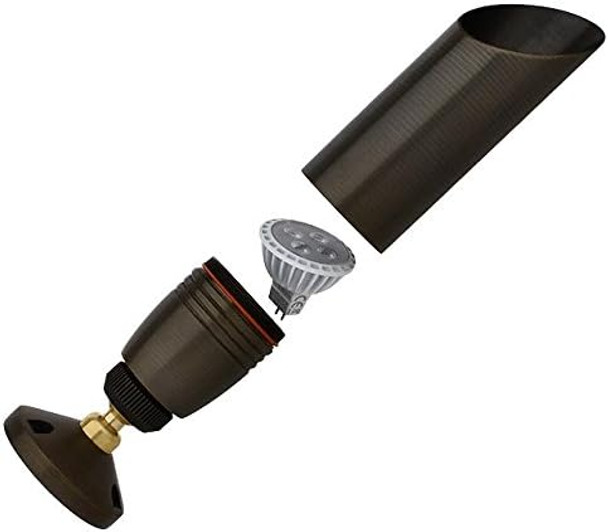 Marslg Brs1 Etl-Listed Solid Brass Low Voltage Landscape Directional Spot Down Light In Antique Brass Finish And Mr16 Led Bulb 36Dl01Bs