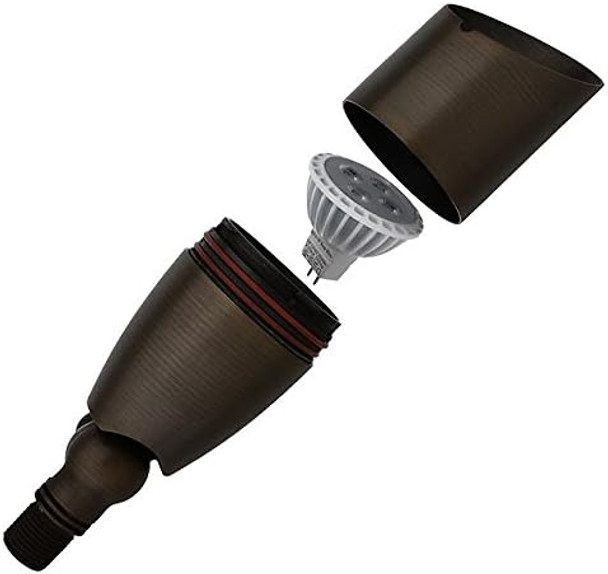 Marslg Brs1 Etl-Listed Solid Brass Low Voltage Landscape Directional Spot Up Light In Antique Brass Finish With Ground Spike And Mr16 Led Bulb 36Ul03Bs