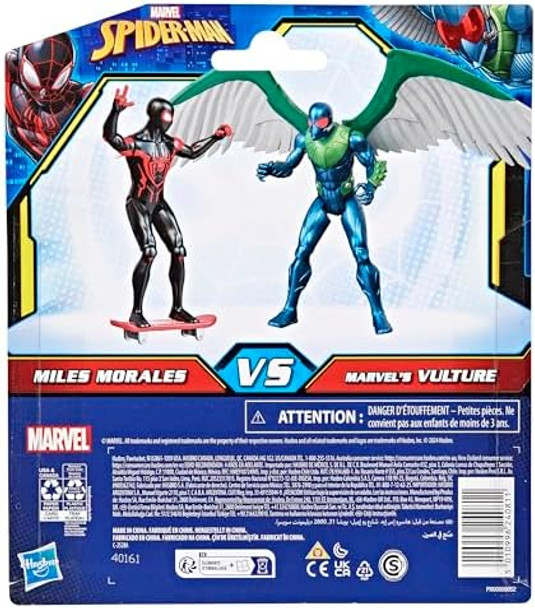 Marvel Spider-Man Epic Hero Series Miles Morales Vs Vulture 4-Inch (10 Cm) Action Figure Set & Accessory Super Hero Toys Kids Ages 4 & Up