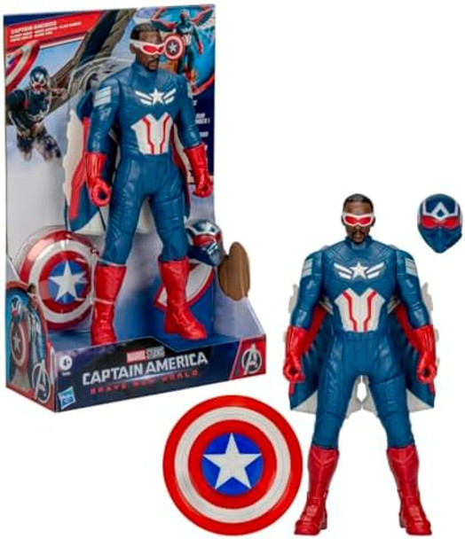 Marvel Avengers Captain America: Brave World Flight Mode Action Figure With Accessories 9-Inch-Scale (22 Cm) Super Hero Toys For Kids Ages 4+