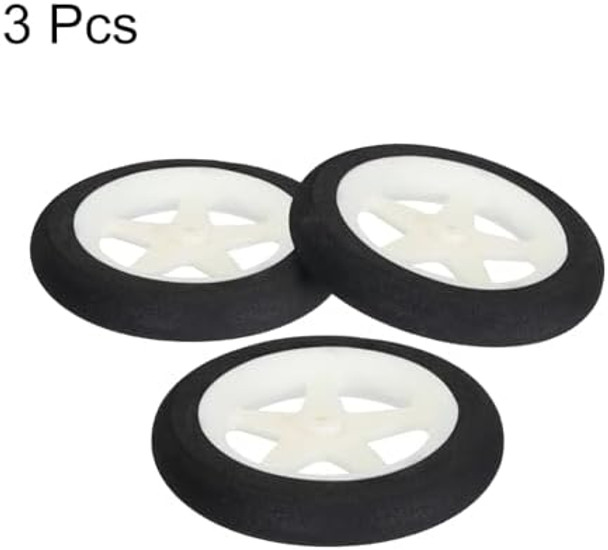 Meccanixity Rc Airplane Wheels Od 3.07" Xid 0.07"White Rc Airplane Aircraft Sponge Wheels Rc Aircraft Foam Wheel Replacement For Diy Rc Model Plane Aircraft Pack Of 3