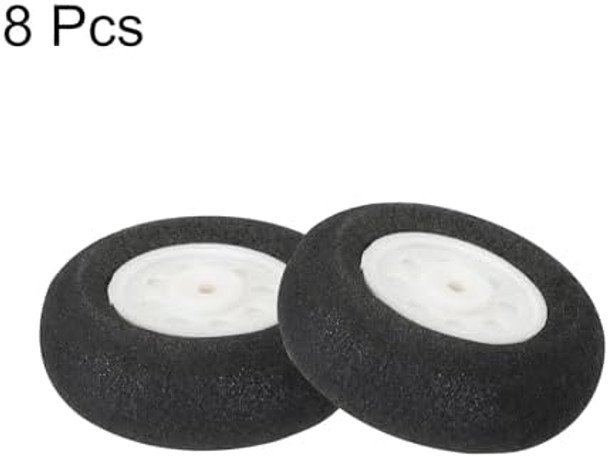 Meccanixity Rc Airplane Wheels 25Mm/0.98" Dia Rc Airplane Aircraft Sponge Wheels Rc Aircraft Foam Wheel Replacement For Diy Rc Model Plane Aircraft Rc Helicopter Pack Of 8