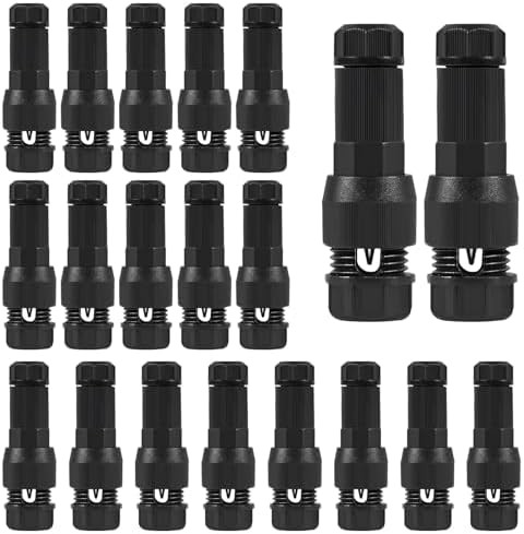 20Pack Low Voltage Waterproof Replacement Landscape Light Cable Connector 12-20 Gauge Wire Connectors For Landscape Lighting Path Lights
