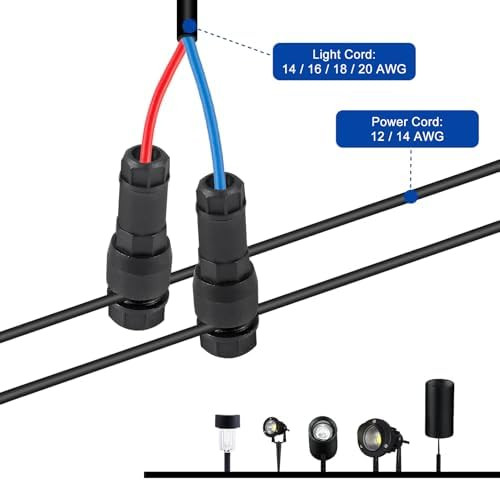 20Pack Low Voltage Waterproof Replacement Landscape Light Cable Connector 12-20 Gauge Wire Connectors For Landscape Lighting Path Lights