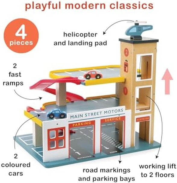 Mentari Toys - Multi-Level Garage With Lift - 3 Floors 2 Ramps 2 Cars Helicopter & Pad - Encourages Imaginative Play Fine Motor Skills & Vehicle Fun - Sturdy Design With Parking Bays - Age 3+ Mentari Toys - Multi-Level Garage With Lift - 3 Floors 2 Ramps 2 Cars Helicopter & Pad - Encourages Imaginative Play Fine Motor Skills & Vehicle Fun - Sturdy Design With Parking Bays - Age 3+