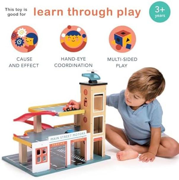 Mentari Toys - Multi-Level Garage With Lift - 3 Floors 2 Ramps 2 Cars Helicopter & Pad - Encourages Imaginative Play Fine Motor Skills & Vehicle Fun - Sturdy Design With Parking Bays - Age 3+ Mentari Toys - Multi-Level Garage With Lift - 3 Floors 2 Ramps 2 Cars Helicopter & Pad - Encourages Imaginative Play Fine Motor Skills & Vehicle Fun - Sturdy Design With Parking Bays - Age 3+