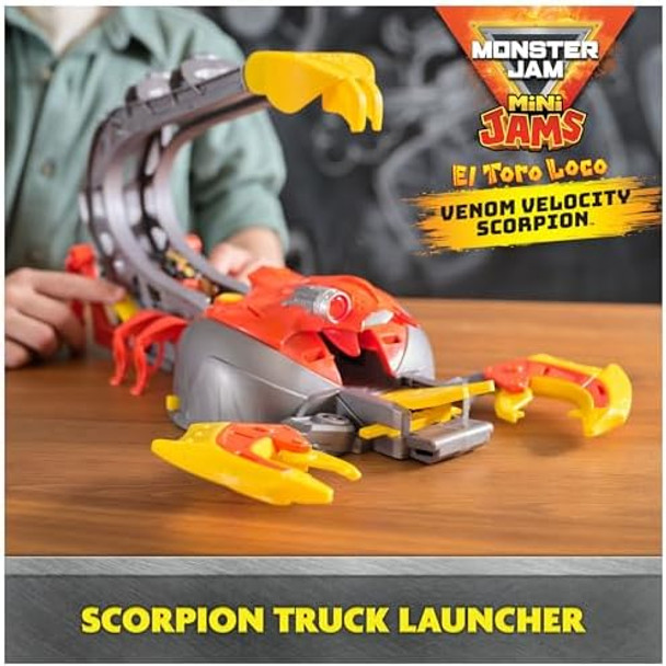 Monster Jam Mini El Toro Loco Venom Velocity Scorpion Playset 2 Exclusive Die-Cast El Toro Loco And Max-D Monster Truck Kids Toys For Boys Ages 3 And Up