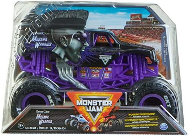 Monster Jam Official Mohawk Warrior Monster Truck Collector Die-Cast Vehicle 1:24 Scale Kids Toys For Boys Ages 3 And Up