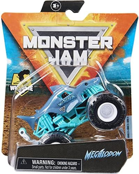 Monster Jam Spin Master 1:64 Diecast Monster Truck With Wheelie Bar: Shear Madness Megalodon