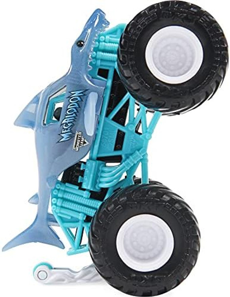Monster Jam Spin Master 1:64 Diecast Monster Truck With Wheelie Bar: Shear Madness Megalodon
