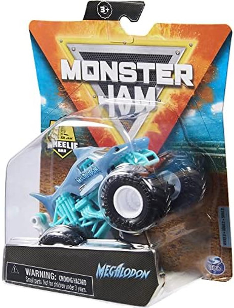 Monster Jam Spin Master 1:64 Diecast Monster Truck With Wheelie Bar: Shear Madness Megalodon