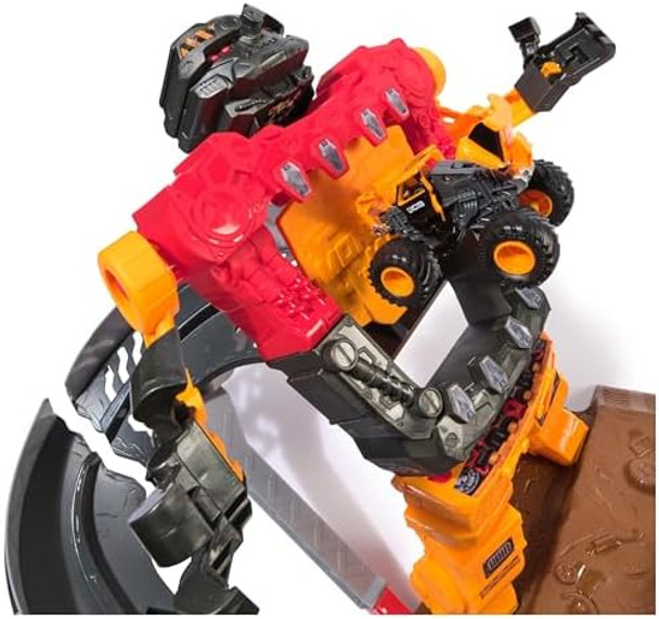 Monster Jam Smash & Bash Smashbot Playset With Launcher Exclusive 1:64 Scale Monster Truck 15-Inch Repairable Robot Kids Toys For Boy And Girls Ages 3 And Up