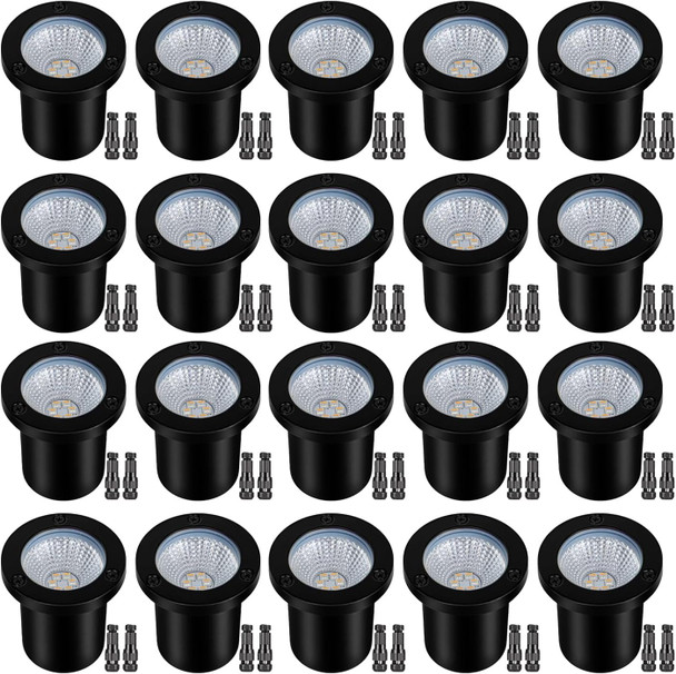 Low Voltage Landscape Lights Well Lights Landscape Led In Ground Light Ip67 Waterproof Outdoor Landscape Lighting With Connectors For Pathway Garden Yard Fence Deck (Warm White 3000K)