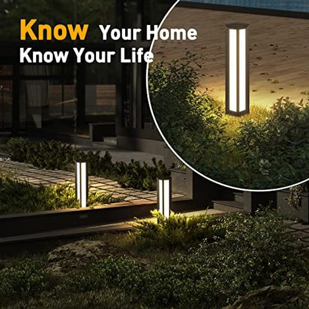 Outdoor Path Light 31.5" Modern Landscape Bollard Lighting Garden Pathway Walkway Lights Luxury Led Driveway Lamp Ip54 Waterproof With High Voltage Wired Lawn Patio Courtyard Backyard Decor