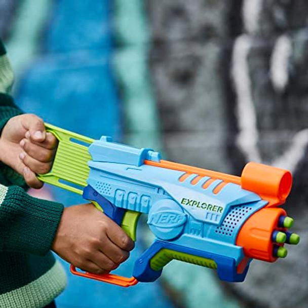 Nerf Elite Junior Explorer Easy-Play Toy Foam Blaster 8 Darts For Kids Outdoor Games Ages 6 & Up
